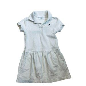 Brooks Brothers Kids Girls Polo Dress Midi Short Sleeve Pleated White Medium 5/6